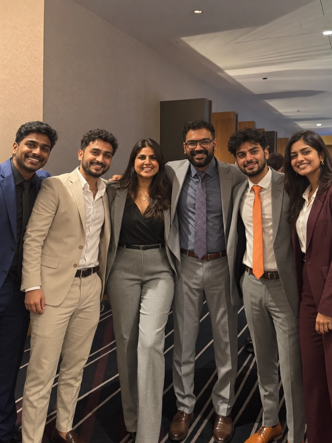 Professionals wearing coordinated corporate uniforms
