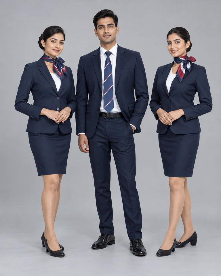 Cabin crew scarves and ties