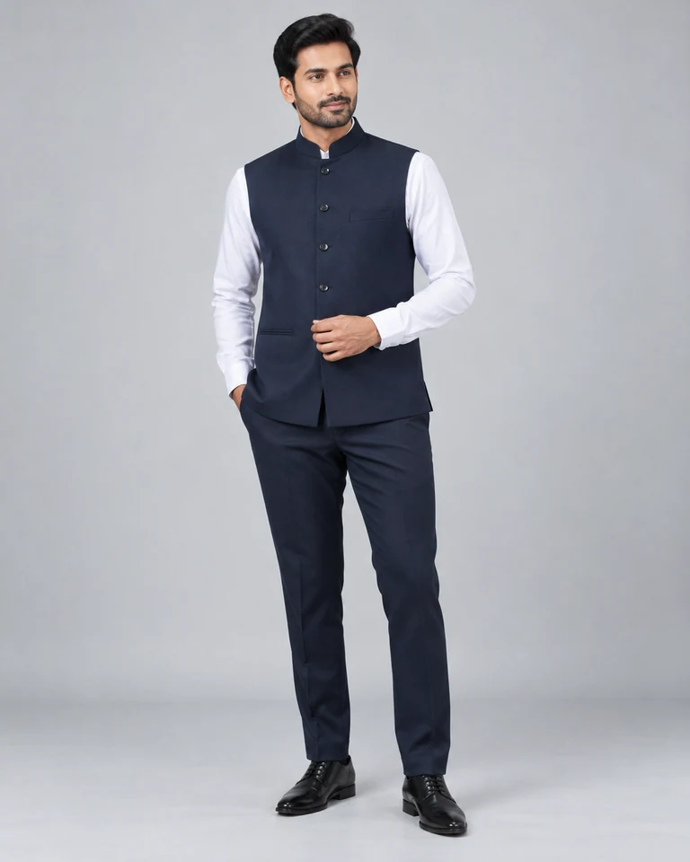 Nehru/mandarin-collar jackets